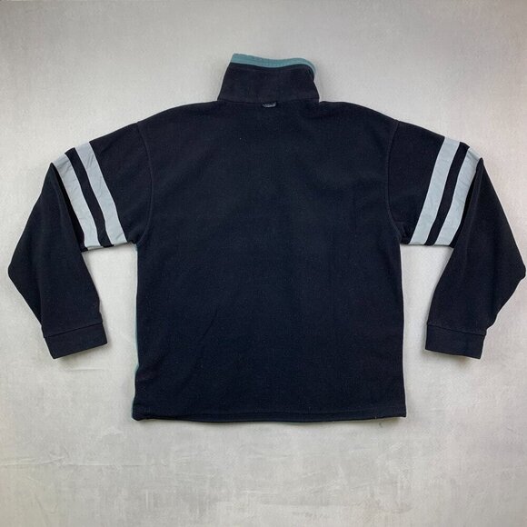 Vintage Wind River Mens Sweater Medium Blue Black 1/4 Zip Fleece Reflective - Picture 9 of 11